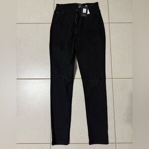 Fashion Nova high rise distressed Black Skinny Jeans
